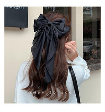 Load image into Gallery viewer, Solid Color Big Large Satin Bow Hairpins Barrettes For Women Girl Wedding Long Ribbon Hair Clip Fashion Hairgrips Accessories For Party