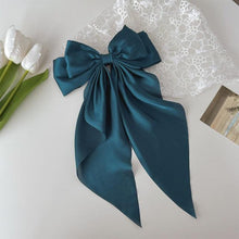Load image into Gallery viewer, Solid Color Big Large Satin Bow Hairpins Barrettes For Women Girl Wedding Long Ribbon Hair Clip Fashion Hairgrips Accessories For Party