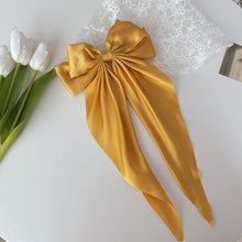Load image into Gallery viewer, Solid Color Big Large Satin Bow Hairpins Barrettes For Women Girl Wedding Long Ribbon Hair Clip Fashion Hairgrips Accessories For Party