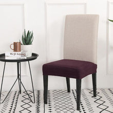 Load image into Gallery viewer, Solid Dining Chair Cover Elastic Half-wraped Seat Case for Kichen Wedding Banquet Hotel Chair Cushions Cover Removable Washable Dining Room Chair Slipcovers Dining Chair Covers Parsons Chair Slipcover Stretch Chair Covers for Dining Room
