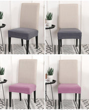 Load image into Gallery viewer, Solid Dining Chair Cover Elastic Half-wraped Seat Case for Kichen Wedding Banquet Hotel Chair Cushions Cover Removable Washable Dining Room Chair Slipcovers Dining Chair Covers Parsons Chair Slipcover Stretch Chair Covers for Dining Room