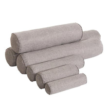 Load image into Gallery viewer, Solid Long Round Maternity Pillow Cotton linen Neck Headrest Body pillow Bed Chair Car Seat Backrest Sleeping Pillow Round Cervical Roll Cylinder Bolster Pillow with Removable Washable Cover, Ergonomically Designed for Head Neck Spine