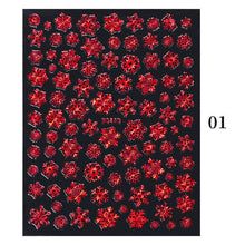 Load image into Gallery viewer, Sparkly Gold Bronzing Christmas 3D Snowflake Nail Stickers Colorful Sliver Glitter Xmas Elk Deer Socks Transfer Foil For Nails Snowflake Nail Art Stickers Decals Christmas Nail 3D Self Adhesive Nail Stickers for Acrylic Nails Snowflake Winter Slider
