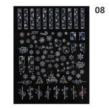 Load image into Gallery viewer, Sparkly Gold Bronzing Christmas 3D Snowflake Nail Stickers Colorful Sliver Glitter Xmas Elk Deer Socks Transfer Foil For Nails Snowflake Nail Art Stickers Decals Christmas Nail 3D Self Adhesive Nail Stickers for Acrylic Nails Snowflake Winter Slider