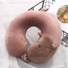 Load image into Gallery viewer, Special U-shaped Animal Shape Neck Pillow Rest Plush Pillow Travel Pillow Cartoon Animal Car Headrest Dolls Airplane Pillow Travel Pillow Cartoon U Shape Travel Pillow Car Neck Support Rest Cushion For Airplane Bus Train Home Office Soft Plush