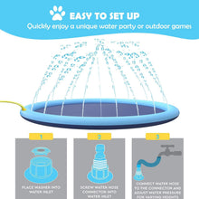 Load image into Gallery viewer, Splash Sprinkler Pad for Dogs Kids Non-Slip Thicken Dog Pool with Sprinkler Pet Summer Outdoor Play Water Mat Toys for Pet Dogs Splash Sprinkler Pad for Dogs Non-Slip Thicken Sprinkler Pool for Summer Outdoor