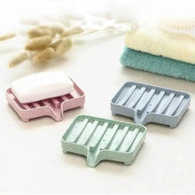 Load image into Gallery viewer, Sponge Holder PP Wheat Straw Storage Rack Drain Soap Box Tray Soapbox 1 Pcs Shower Soap Tray Tool Soap Dish Plate Holder Waterfall Draining Soap Sponge Holder for Shower Kitchen Sink Bathroom Laundry Countertop Face Body Bath Soap, Soap-Saving Dish