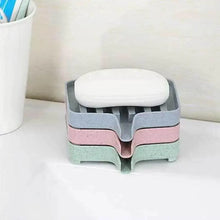 Load image into Gallery viewer, Sponge Holder PP Wheat Straw Storage Rack Drain Soap Box Tray Soapbox 1 Pcs Shower Soap Tray Tool Soap Dish Plate Holder Waterfall Draining Soap Sponge Holder for Shower Kitchen Sink Bathroom Laundry Countertop Face Body Bath Soap, Soap-Saving Dish