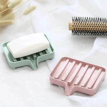 Load image into Gallery viewer, Sponge Holder PP Wheat Straw Storage Rack Drain Soap Box Tray Soapbox 1 Pcs Shower Soap Tray Tool Soap Dish Plate Holder Waterfall Draining Soap Sponge Holder for Shower Kitchen Sink Bathroom Laundry Countertop Face Body Bath Soap, Soap-Saving Dish