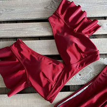 Load image into Gallery viewer, Sporlike Women Ruffle High Waist Swimsuit