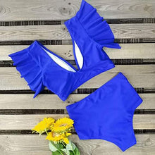 Load image into Gallery viewer, Sporlike Women Ruffle High Waist Swimsuit