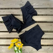 Load image into Gallery viewer, Sporlike Women Ruffle High Waist Swimsuit