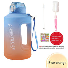 Load image into Gallery viewer, Sport 2l Water Bottle Reminder Plastic Straw Water Bottle Fitness Big Bottles 1500ML / 2300ML / 3800ML 2 liter Sports Drinking Bottle Reusable Easy Clean Sealing Water Bottle with Lanyard for Hiking