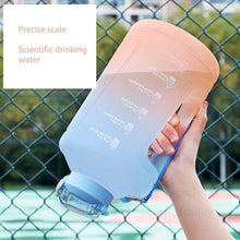 Load image into Gallery viewer, Sport 2l Water Bottle Reminder Plastic Straw Water Bottle Fitness Big Bottles 1500ML / 2300ML / 3800ML 2 liter Sports Drinking Bottle Reusable Easy Clean Sealing Water Bottle with Lanyard for Hiking