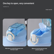 Load image into Gallery viewer, Sport 2l Water Bottle Reminder Plastic Straw Water Bottle Fitness Big Bottles 1500ML / 2300ML / 3800ML 2 liter Sports Drinking Bottle Reusable Easy Clean Sealing Water Bottle with Lanyard for Hiking