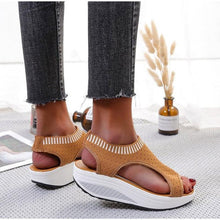 Load image into Gallery viewer, Sport Women's Comfortable Footwear Summer Platform Sandals Shoes Female Slip On Peep Toe Knitted Footwear Summer Sandals Women Shoes Female Slip On Elegant Sneakers