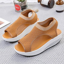 Load image into Gallery viewer, Sport Women's Comfortable Footwear Summer Platform Sandals Shoes Female Slip On Peep Toe Knitted Footwear Summer Sandals Women Shoes Female Slip On Elegant Sneakers