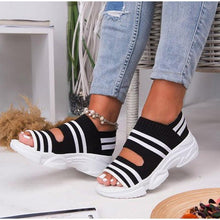 Load image into Gallery viewer, Sport Women's Comfortable Footwear Summer Platform Sandals Shoes Female Slip On Peep Toe Knitted Footwear Summer Sandals Women Shoes Female Slip On Elegant Sneakers