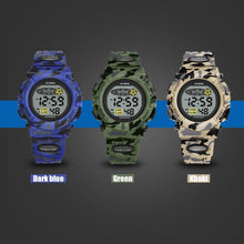 Load image into Gallery viewer, Sports Military Kids Digital Watches Student Childrens Watch Fashion Luminous Led Alarm Camouflage Green Waterproof Digital Sport Watches For Kids Birthday Presents Gifts