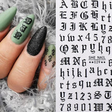 Load image into Gallery viewer, Spring Abtract Stripe Lines Flower Leaves 3D Nail Sticker Black White Butterfly Transfer Decals Slider Nail Art Decoration Decals Sticker For Pretty Girl Self-Adhesive Nail Decals Designer Nail Stickers for Acrylic Nail Art Decals Water Transfer Nail