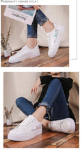 Load image into Gallery viewer, Spring Fashion Breathble Women Sneakers Leather Platform Shoes Women Lace Up Casual Shoes White Fashion Sneakers White PU Leather Platform Sneaker For Women Lace Up Walking Sneakers