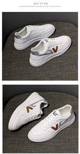 Load image into Gallery viewer, Spring Fashion Breathble Women Sneakers Leather Platform Shoes Women Lace Up Casual Shoes White Fashion Sneakers White PU Leather Platform Sneaker For Women Lace Up Walking Sneakers