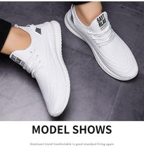 Load image into Gallery viewer, Spring New Men Sneakers White Fashion Flat Casual Mesh Breathable Walking Sneakers Lightweight Running Trainers Mesh Comfortable Sport Fashion Lace Up Mens Sneakers