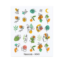 Load image into Gallery viewer, Spring Simple Green Theme Water Decal Sticker Flower Leaf Tree Summer Slider For Manicuring Nail Art Watermarks Art Decoration Manicure Tools Nail Watermark Decals iridescent Decoration Nail Self-Adhesive Decals Nail Stickers Water Transfer Fresh Nail