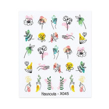 Load image into Gallery viewer, Spring Simple Green Theme Water Decal Sticker Flower Leaf Tree Summer Slider For Manicuring Nail Art Watermarks Art Decoration Manicure Tools Nail Watermark Decals iridescent Decoration Nail Self-Adhesive Decals Nail Stickers Water Transfer Fresh Nail