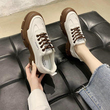 Load image into Gallery viewer, Spring Summer Lace-up White Women Flat Leather Shoes White Board Casual Shoes Women Sneakers Casual Everyday Walking Fashionable Shoes