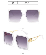 Load image into Gallery viewer, Square Oversized Sunglasses for Women Men Flat Top Fashion Shades Big Frame Sunglasses For Women With Hollow Glasses & New Legs Fashionable Sunglasses For Men & Women