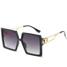 Load image into Gallery viewer, Square Oversized Sunglasses for Women Men Flat Top Fashion Shades Big Frame Sunglasses For Women With Hollow Glasses & New Legs Fashionable Sunglasses For Men & Women