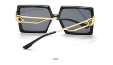Load image into Gallery viewer, Square Oversized Sunglasses for Women Men Flat Top Fashion Shades Big Frame Sunglasses For Women With Hollow Glasses & New Legs Fashionable Sunglasses For Men & Women