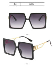 Load image into Gallery viewer, Square Oversized Sunglasses for Women Men Flat Top Fashion Shades Big Frame Sunglasses For Women With Hollow Glasses & New Legs Fashionable Sunglasses For Men & Women