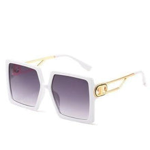Load image into Gallery viewer, Square Oversized Sunglasses for Women Men Flat Top Fashion Shades Big Frame Sunglasses For Women With Hollow Glasses & New Legs Fashionable Sunglasses For Men & Women