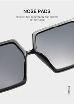 Load image into Gallery viewer, Square Oversized Sunglasses for Women Men Flat Top Fashion Shades Big Frame Sunglasses For Women With Hollow Glasses & New Legs Fashionable Sunglasses For Men & Women