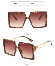 Load image into Gallery viewer, Square Oversized Sunglasses for Women Men Flat Top Fashion Shades Big Frame Sunglasses For Women With Hollow Glasses & New Legs Fashionable Sunglasses For Men & Women