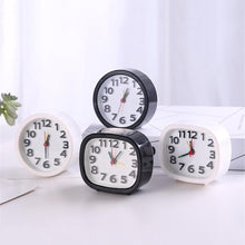 Load image into Gallery viewer, Square Round Small Alarm Clock Snooze Silent Sweeping Wake Up Table Clock Travel Alarm Clock Analog Small Simple Battery Operated Clock Non Ticking Alarm Clock Snooze Light Functions Bedside Table Clock Battery Powered Compact Portable Travel Alarm Clock