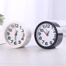 Load image into Gallery viewer, Square Round Small Alarm Clock Snooze Silent Sweeping Wake Up Table Clock Travel Alarm Clock Analog Small Simple Battery Operated Clock Non Ticking Alarm Clock Snooze Light Functions Bedside Table Clock Battery Powered Compact Portable Travel Alarm Clock