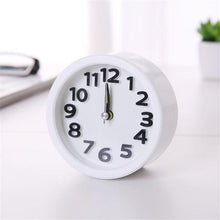 Load image into Gallery viewer, Square Round Small Alarm Clock Snooze Silent Sweeping Wake Up Table Clock Travel Alarm Clock Analog Small Simple Battery Operated Clock Non Ticking Alarm Clock Snooze Light Functions Bedside Table Clock Battery Powered Compact Portable Travel Alarm Clock