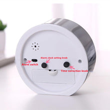 Load image into Gallery viewer, Square Round Small Alarm Clock Snooze Silent Sweeping Wake Up Table Clock Travel Alarm Clock Analog Small Simple Battery Operated Clock Non Ticking Alarm Clock Snooze Light Functions Bedside Table Clock Battery Powered Compact Portable Travel Alarm Clock