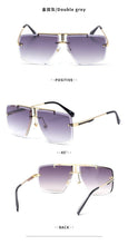 Load image into Gallery viewer, Square Sunglasses for Men Classic Oversized Sun Glasses Men And Women New Fashionable Street Snap Style New Frameless Sunglasses New Popular Square Shape Sunglasses For Men & Women
