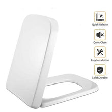 Load image into Gallery viewer, Square Toilet Seat with Grip-Tight Seat Bumpers