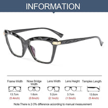 Load image into Gallery viewer, Square Women Reading Glasses Frame Crystal Multi-section Optical Computer Glasses Square Design Reading Glasses For Women Light Blocking Computer Reader Glasses For Men And Women