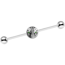 Load image into Gallery viewer, 14G Black White Tiger Eyes Industrial Barbell 37mm