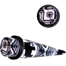 Load image into Gallery viewer, Black Acrylic Southwest Weave Straight Taper Set 3mm to 16mm