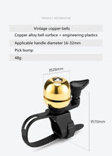 Load image into Gallery viewer, Stainless Bicycle Bell Ring Bike Horn Ordinary Handlebar Bell Horn Crisp Sound Safety Bike Alarm Bell With Mounting Lock Plate Bicycle Bike Bell Classic Bicycle Bell Makes Loud Sound For Road Bike Mountain Bike Sports