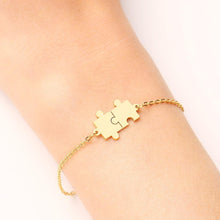 Load image into Gallery viewer, Stainless Steel Bracelet For Women Gold And Silver Color Puzzle Gold Plated Dainty Link Paperclip Bracelets Adjustable Layered Metal Link Bracelet For Women Bangle Bracelet Puzzle Best Friends Gift
