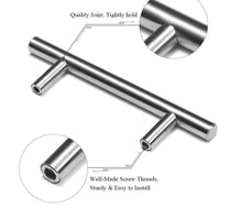 Load image into Gallery viewer, Stainless Steel Cabinet Handles Diameter 10mm Kitchen Door T Bar Straight Handle Pull Knobs Furniture Hardware European Bar Style Cabinet Pull