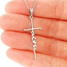 Load image into Gallery viewer, Stainless Steel Faith Word Church Prayer Religious Pendant Necklace